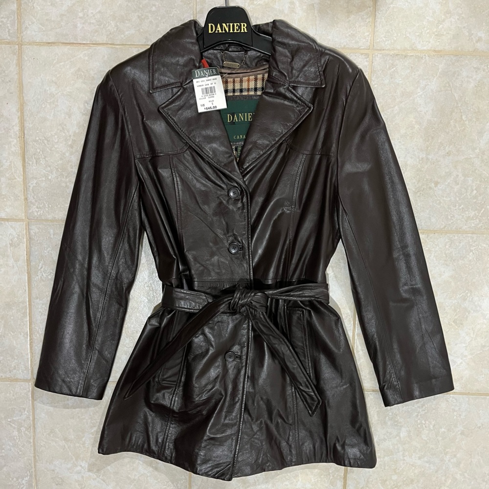 Vintage Coffee Brown Fleece Insulated Leather Jacket